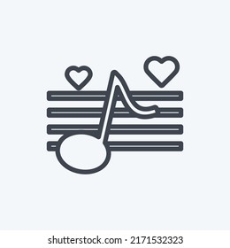 Icon Wedding Music. suitable for Wedding symbol. line style. simple design editable. design template vector. simple symbol illustration