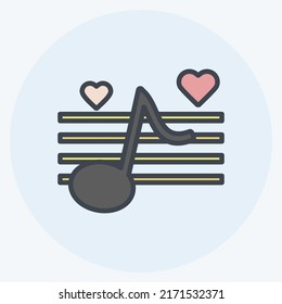 Icon Wedding Music. suitable for Wedding symbol. color mate style. simple design editable. design template vector. simple symbol illustration