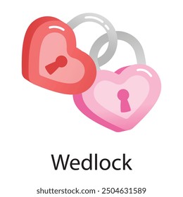An icon of wedlock in flat style  