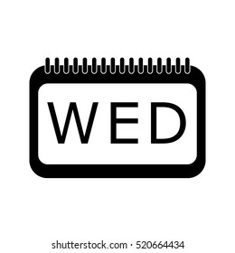 Icon wednesday. Icon day of the week isolated on spiral block