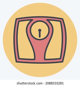 Icon Weighing Machine - Color Mate Style - Simple illustration,Editable stroke,Design template vector, Good for prints, posters, advertisements, announcements, info graphics, etc.