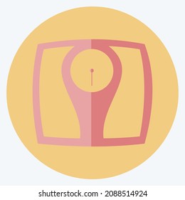 Icon Weighing Machine - Flat Style - Simple illustration,Editable stroke,Design template vector, Good for prints, posters, advertisements, announcements, info graphics, etc.