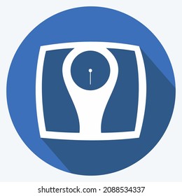 Icon Weighing Machine - Long Shadow Style - Simple illustration,Editable stroke,Design template vector, Good for prints, posters, advertisements, announcements, info graphics, etc.