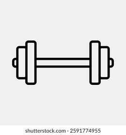 Icon weight lifting. Sports elements. Icon in line style.