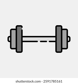 Icon weight lifting. Sports elements. Icon in filled line style.