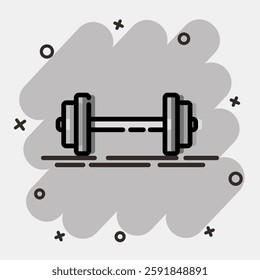 Icon weight lifting. Sports elements. Icon in comic style.