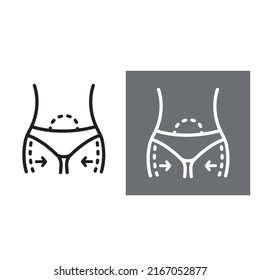 Icon for weight loss of problem areas, legs, stomach.