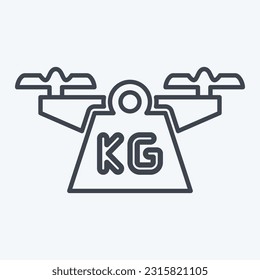 Icon Weight. related to Drone symbol. line style. simple design editable. simple illustration