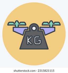 Icon Weight. related to Drone symbol. color mate style. simple design editable. simple illustration