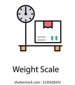 
Icon for weight scale has been designed where a duty weighing scale measuring a package 
