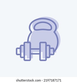 Entrenamiento con peso de icono. adecuado para símbolo sano. estilo de dos tonos. diseño simple editable. vector de plantilla de diseño. ilustración simple