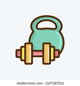 Icon Weight Training. suitable for Healthy symbol. flat style. simple design editable. design template vector. simple illustration