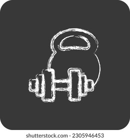 Icon Weight Training. suitable for Healthy symbol. chalk Style. simple design editable. design template vector