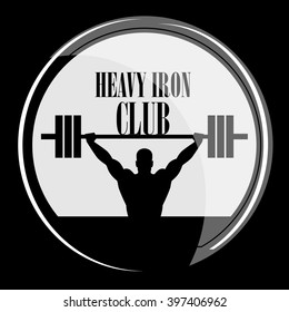 Icon weightlifting and fitness club on a white background