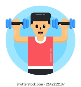 An icon of weightlifting in modern flat design 

