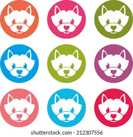 icon West Highland White Terrier round set