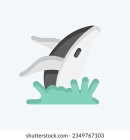 Icon Whale. related to Alaska symbol. flat style. simple design editable. simple illustration