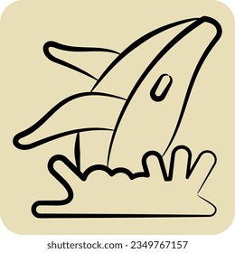 Icon Whale. related to Alaska symbol. hand drawn style. simple design editable. simple illustration