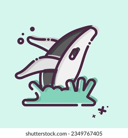 Icon Whale. related to Alaska symbol. MBE style. simple design editable. simple illustration