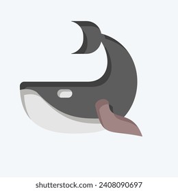 Icon Whale. related to Plastic Pollution symbol. flat style. simple design editable. simple illustration