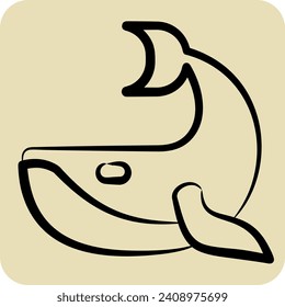 Icon Whale. related to Plastic Pollution symbol. hand drawn style. simple design editable. simple illustration