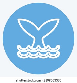 Icon Whale. suitable for seafood symbol. blue eyes style. simple design editable. design template vector. simple illustration