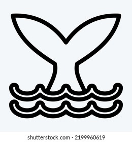 Icon Whale. suitable for seafood symbol. line style. simple design editable. design template vector. simple illustration