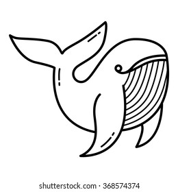 Icon of whale in vector