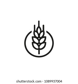 Icon of wheat ear. Bread, grain, seed. Harvest concept. Can be used for topics like agriculture, gluten plant