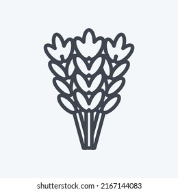 Symbolweide. geeignet für Gartensymbol. Linienstil. einfaches Design bearbeitbar. Designvorlage, Vektor. einfache Symbolillustration