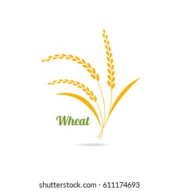 Icon of wheat. Vector element for use in bread packaging design project, bakery.