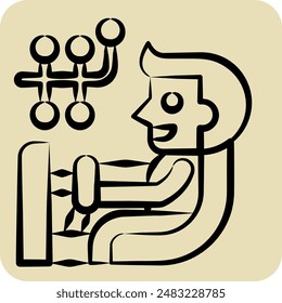 Icono Alineación de la rueda. relacionado con el símbolo de mantenimiento del coche. estilo dibujado a mano. ilustración simple