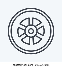 Icon Wheel - Line Style - Simple illustration, Good for Prints , Announcements, Etc