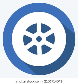 Icon Wheel - Long Shadow Style - Simple illustration, Good for Prints , Announcements, Etc