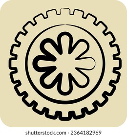 Icon Wheel. related to Car ,Automotive symbol. hand drawn style. simple design editable. simple illustration