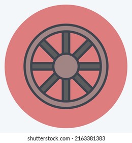 Icon Wheel. suitable for Garden symbol. color mate style. simple design editable. design template vector. simple symbol illustration