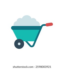 An icon of a wheelbarrow, perfect for gardening and landscaping.