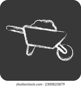 Icon Wheelbarrow. suitable for Garden symbol. chalk Style. simple design editable. design template vector. simple illustration