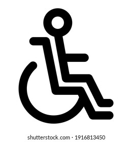 icon wheelchair using line style