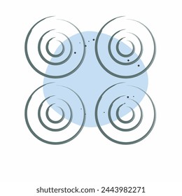 Icon Wheels. related to Skating symbol. Color Spot Style. simple design illustration