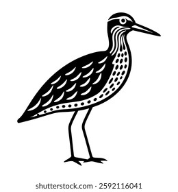 An icon of whimbrel in solid style