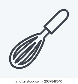 Icon Whisk - Line Style - Simple illustration,Editable stroke,Design template vector, Good for prints, posters, advertisements, announcements, info graphics, etc.