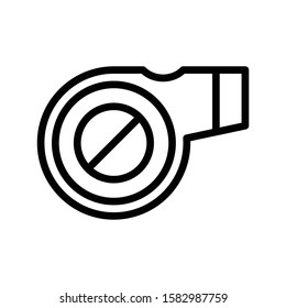 Icon whistle in outline style. vector illustration and editable stroke. Isolated on white background.