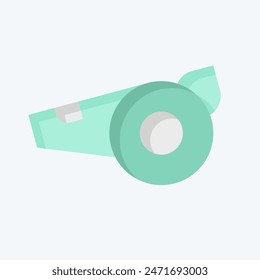 Icon Whistle. related to Rugby symbol. flat style. simple design illustration