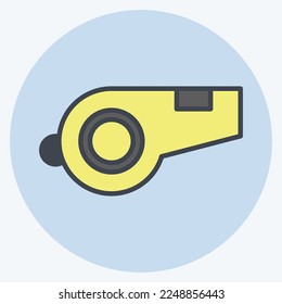 Icon Whistle. related to Sports Equipment symbol. color mate style. simple design editable. simple illustration