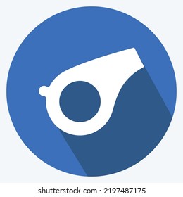 Icon Whistle. suitable for Healthy symbol. long shadow style. simple design editable. design template vector. simple illustration