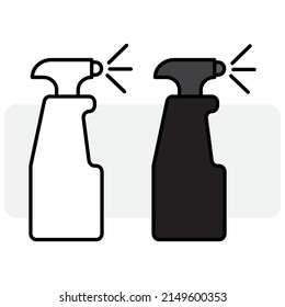 Icon white and black sprayer. Logo design. Vector illustration. stock image. 