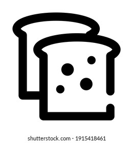 icon white bread using line style