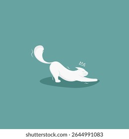 icon of a white cat with a painted crown