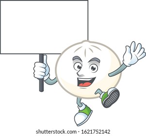 An icon of white hoppang cartoon character style bring board